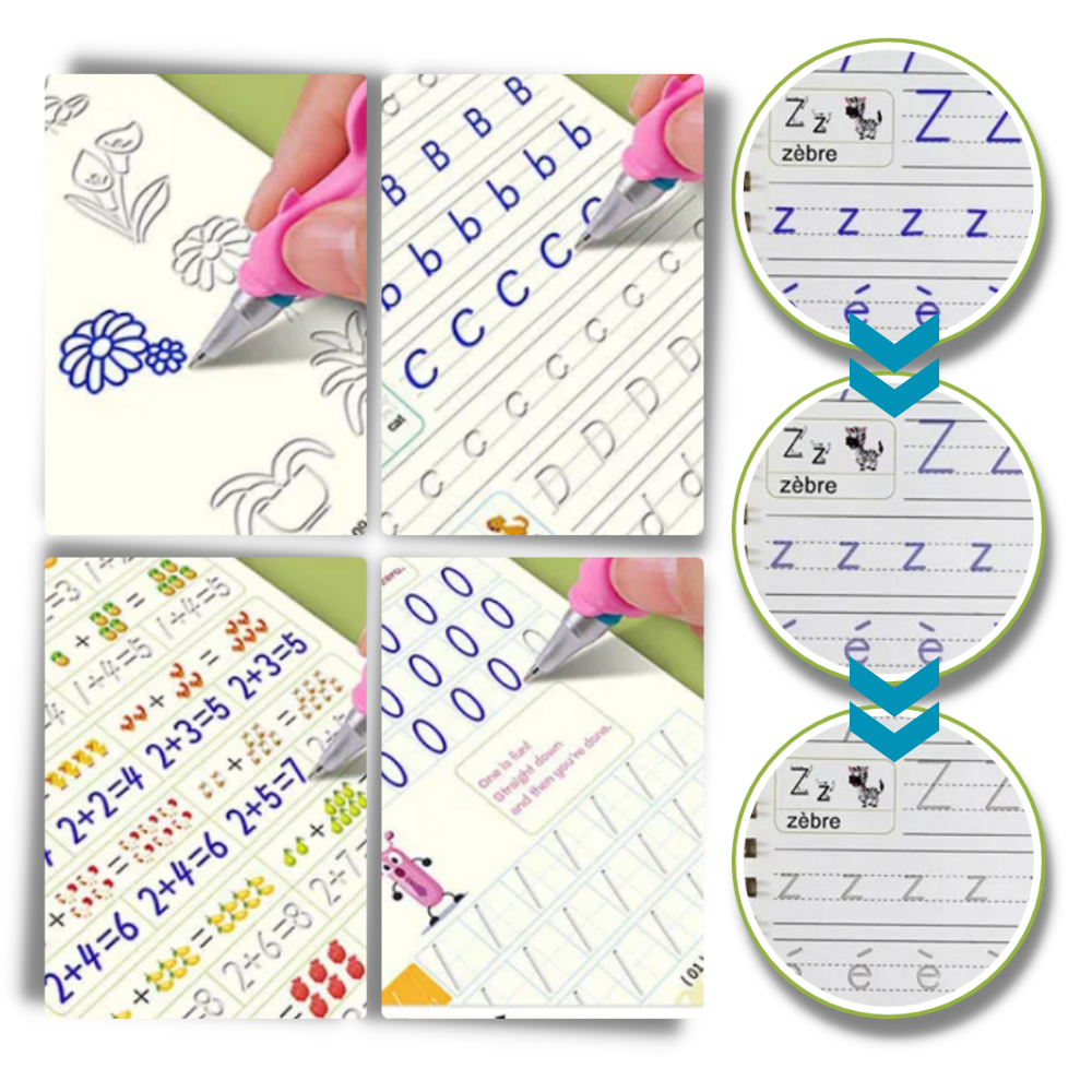 Cahier d'écriture effaçable à rainures  - Ozerty